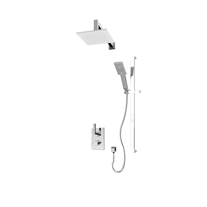 Rubi, Jawa -  Chrome Shower Set, 1/2" Thermostatic, 8" Square Shower head