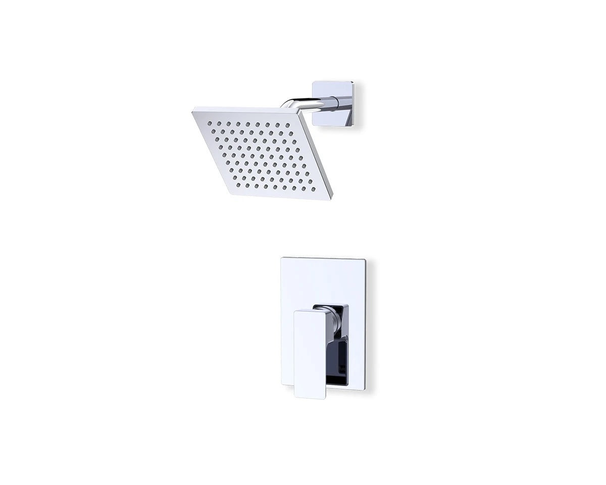 FLUID Quad 6” Shower head + Control Valve , Chrome — Construction