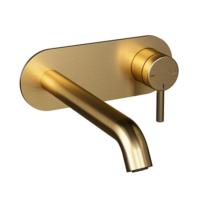 Rubi- Vertigo Wall-mounted washbasin faucet with Drain, Gold