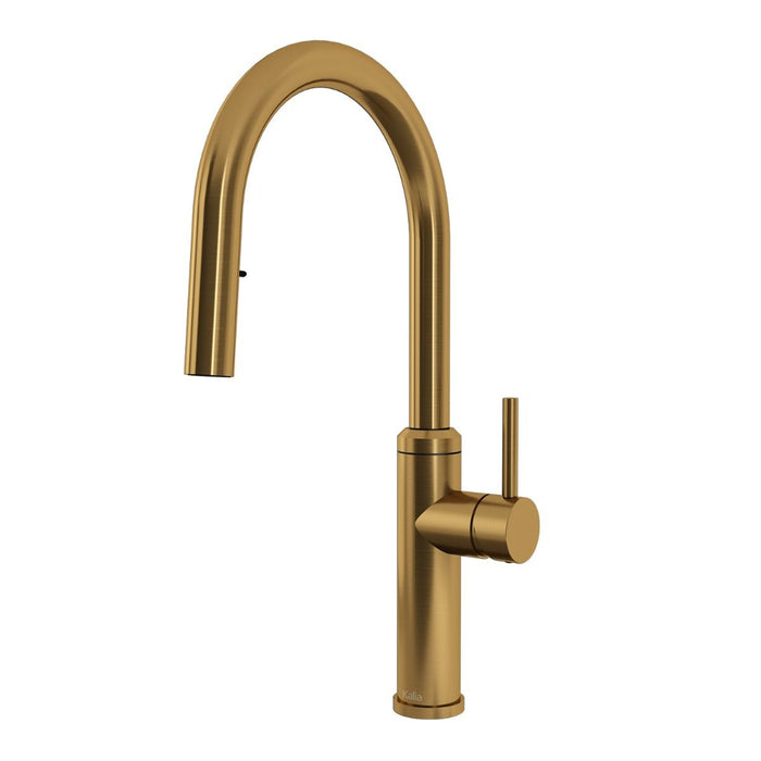 KALIA- ENORA DIVER SINGLE HANDLE KITCHEN FAUCET PULL-DOWN DUAL SPRAY - BRUSHED GOLD
