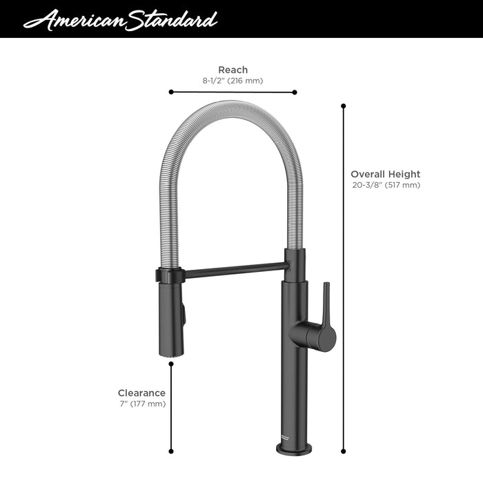 AMERICAN STANDARD - Studio® S Semi-Pro Pull-Down Dual Spray Kitchen Faucet With Spring Spout-Stainless Steel