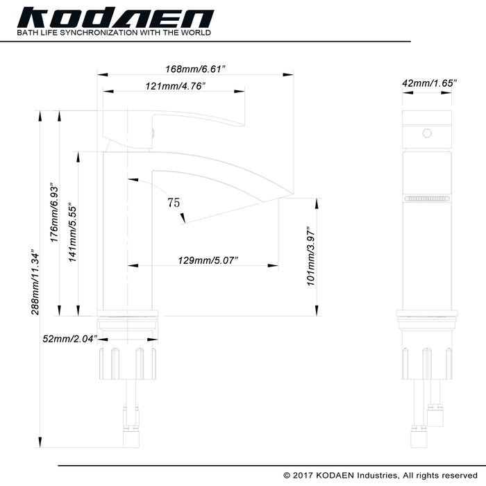KODAEN- F11103 Single Handle, Matt Black Bathroom Faucet - Construction Commodities Supply Inc.
